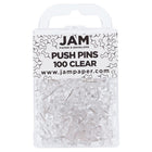 JAM Paper - Punaises colourées - punaises transparentes - 2 paquets de 100-Punaises à tête en plastique | Couleur : Transparent
