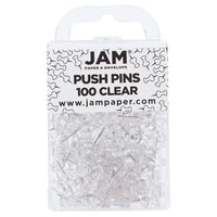 JAM Paper - Punaises colourées - punaises transparentes - 2 paquets de 100-Punaises à tête en plastique | Couleur : Transparent