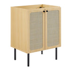 Modway - Chaucer 24" Vanette de salle de bain - Oak White-Bassin en céramique