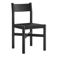 Modway - Alvia Bois Fauteuil d’appoint de salle à manger avec siège tressé - Noir-Chaise de salle à manger en bois massif