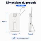 Rwan - Banque d’alimentation magnétique sans fil de 10 000 mAh avec support, câble USB-C et chargeur Apple Watch - blanc-Comprend un câble USB-C pour une utilisation quotidienne pratique