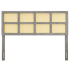 Modway - Luana Canne Tête de lit Queen, Gris-Rotin de canne tressé