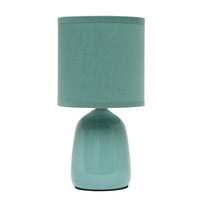 Simple Designs - Petite lampe de table ronde - Vert écume de mer avec abat-jour assorti-Une base à coudre et un abat-jour en tissu TC assorti sont le complément d'éclairage parfait pour votre espace et s'adaptent à tous les décors !