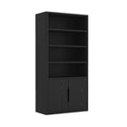 Manhattan Comfort - Rivington bibliothèque moderne à 4 étagères avec portes 40" Lot de 2 - Noir-Assemblage à domicile requis Tout le matériel inclus