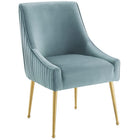 Modway - Discern Dos plissé Velours Performance Rembourré Chaise à manger - Bleu clair-Salle à manger ou chaise d’accent