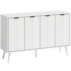 HOMCOM - Buffet moderne 47 po avec portes de rangement multiples - blanc-Grand espace de rangement avec 2 armoires pour contenir les accessoires et ustensiles du quotidien 