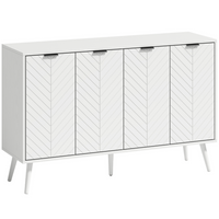HOMCOM - Buffet moderne 47 po avec portes de rangement multiples - blanc-Grand espace de rangement avec 2 armoires pour contenir les accessoires et ustensiles du quotidien 