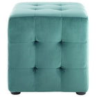 Modway - Contour Cube à touffes Performance Velvet Ottoman - Sarcelle-Tissu résistant aux taches