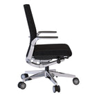Nightingale - NLC Chaise de conférence à dossier moyen avec bras rabattables - Noir-Bras rabattable en aluminium poli avec coussinets en polyuréthane pour un accès facile. Le bras s'enclenche facilement en position verticale ou horizontale