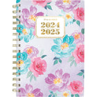 AT-A-GLANCE - Agenda scolaire hebdomadaire/mensuel BADGE floral 2024-2025 - 5 1/2 po x 8 1/2 po - multicolore - bilingue-Couverture en poly imprimée d'un joli motif floral durable et résistant à l'eau