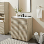 Modway - Render 30" Faux travertin Armoire de toilette de salle de bain (évier non inclus) - Travertin-Faux stratifié travertin