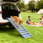 PawHut - Rampe de voiture pliable pour chien, rampe pour chien avec 10 marches antidérapantes - gris-Équipé de surfaces et pieds antidérapants, offrant une prise ferme et sécurisée  
