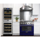 Kucht - 36 po Série KDF Cuisinière Pro Style au gaz naturel - Acier inoxydable/Bleu-Convertible au propane liquide