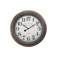 Monarch Specialties - Horloge - 20 po Rond - Horloge Murale - Brun Antique - Transitionnel-Élégante horloge murale ronde de 20 pouces au design vintage dans une finition marron antique frottée, s'intégrant parfaitement dans les décors transitionnels