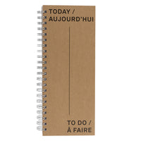 Gry Mattr - Cahier de notes de tâches à accomplir - 4,7 x 11,7 po - ligné - 100 feuilles - kraft-Modèle haut et mince, couverture en papier kraft