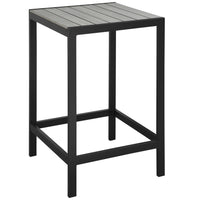 Modway - Maine Terrasse extérieure Bar Table, Brun Gris-Table de bar extérieure moderne