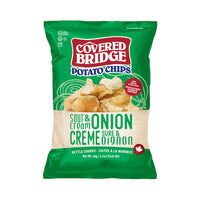 Covered Bridge Potato Chips Crème Sure & Oignon - Cuites a la Marmite - 60g - Paquet de 24-Cuites a la marmite