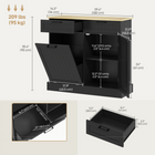 HOMCOM - armoire buffet à poubelle basculante 10 gallons avec tiroirs, panneau à rainures - noir-Le design épuré apporte une touche moderne à l'intérieur 