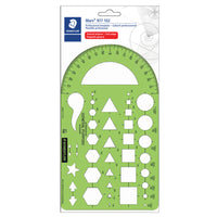 Staedtler-Mars – Gabarit de dessin d'usage général-Gabarit de dessin d'usage général, 9 1/2 po x 5 1/2 po