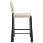 Modway - Hayley Cuir végane Tabourets de comptoir Ensemble de 2 - Crème noire-Glissières de plancher ajustables non marquées