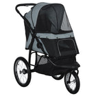PawHut - Poussette pour animaux, poussette pliable pour chien à 3 grandes roues - noir-Trois grandes roues en caoutchouc, la roue avant est verrouillable, adaptées à tous les terrains 