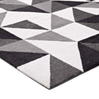 Modway - Kahula Mosaïque du triangle géométrique Tapis de comédie 8 pi l x 10 pi L - Noir, gris et blanc-Microfibre 100% polyester
