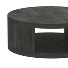 Manhattan Comfort - Table basse ronde contemporaine Alure 36" - Charbon-Finition stratifiée à effet bois qui apporte de la profondeur et une touche contemporaine