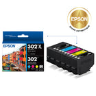 Epson - Cartouche d'encre T302XL Claria Premium - Noir grande capacité/Couleur standard CMJ-Photos brillantes autant sur papier ordinaire que sur papier glacé