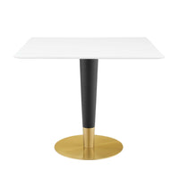 Modway - Zinque 36 po Carré Table à manger, Or Blanc-Table à manger moderne