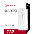 Transcend - Disque dur externe portable USB-C Storejet 25C3S - 1 To - Argent-Vitesses de transfert ultra-rapides