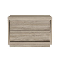 Manhattan Comfort - Table de nuit contemporaine Navis 32" à 2 tiroirs - Chêne naturel-La finition aspect bois offre une apparence chaleureuse et naturelle prisée dans le design de mobilier moderne