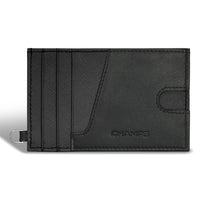 Champs - Porte-cartes mince en cuir Iconic - Noir/Noir-Porte-cartes en cuir dans une boîte cadeau