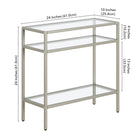 Hudson&Canal - Table d'appoint rectangulaire Sivil 61 cm (24 po) - Nickel satiné-9