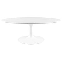 Modway - Lippa Ovale de 42 po Bois Table basse - Blanc-Table basse moderne