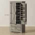 HOMCOM - Armoire de cuisine garde-manger 64 po avec portes et tiroirs - gris-Une étagère réglable à trois niveaux s’adapte à différentes tailles d’objets 