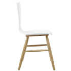 Modway - Cascade Bois Chaise à manger - Blanc-Jambes en bois de hêtre écartées