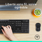 Logitech MK270 Combo Clavier et Souris Sans Fil pour Windows-Le design de ce clavier crée une expérience de frappe confortable grâce aux touches silencieuses et sa taille standard, touches F, pavé numérique et touches directionnelles