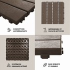 MotionGrey - Dalles de terrasse extérieures  à 4 lattes, emboîtables et imperméables, pour patio, balcon et jardin - Brun - ensemble de 20 pièces-Conception extérieure imperméable adaptée aux patios, balcons et jardins