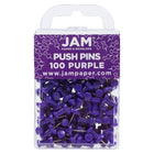 JAM Paper - Punaises colourées - violettes - paquet de 100-Punaises à tête en plastique | Couleur : violet