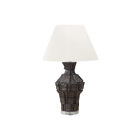 Monarch Specialties - Luminaire - 28 po H Lampe De Table - Résine Noire - Abat-Jour Ivoire / Crème - Contemporain - Moderne-Cette lampe de table contemporaine et élégante de 28 pouces de haut présente un corps en résine noire avec une finition texturée ressemblant à des morceaux de pierre, reposant sur une base en acrylique transparent et surmontée d'un abat-jour sophistiqué en tissu ivoire, parfait dans un salon, une chambre à coucher ou un bureau à domicile