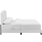 Modway - Amelia Imitation cuir Lit King, Blanc-Cadre en bois/lattes LVL/Tête de lit en MDF
