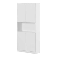 South Shore - Liora - Bibliothèque 4 portes et rangement ouvert modulaire- Blanc solide-Design contemporain : Ses lignes épurées et son design minimaliste s'intègrent parfaitement dans tous les intérieurs contemporains.