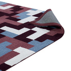 Modway - Andela Mosaïque de blocs imbriqués Tapis de comédie 8 pi l x 10 pi L - Rouge multicolore et bleu clair-Haute densité / Tissé à la machine