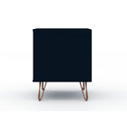 Manhattan Comfort - Rockefeller Table de Nuit 1 Tiroir Style Mid-Century Modern 51 cm - Tatiana Bleu Minuit - Lot de 2-Parfait pour le rangement ou l’exposition d’objets