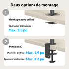 ShoppingAll - Support de bureau pour double écran LCD LED avec 2 options de montage - Noir-8