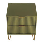 Manhattan Comfort - DUMBO 20,07" Table de nuit moderne 2 tiroirs - Vert olive - Lot de 2-Garantie limitée du fabricant de 30 jours