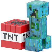Mattel - Minecraft Creeper de niveau diamant, Figurine 14 cm-Avec une taille de 14 cm, cette figurine Creeper de la gamme Diamond Level est bien plus grande que les figurines Minecraft habituelles pour prendre encore plus de plaisir à l’exposer !