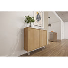 Nexera - Console de rangement 2 portes Slim, Érable doré-6