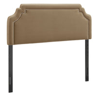 Modway - Magnolia Taille Velvet Performance Résistant aux Taches Tête de lit King Size - Taupe-Rembourrage en cuir végane