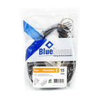 BlueDiamond Cordon de rallonge à 3 prises et 3 broches - 15 pi (80079)-Homologué UL, évalué à 60 degrés Celsius, 300 v, calibre 16 AWG